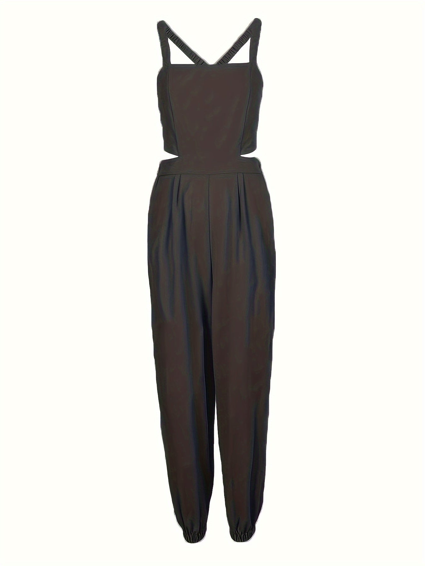 Chic Backless Sleeveless Jumpsuit with Slant Pockets - Perfect for Spring & Summer - Fashionable Womens Casual Wear