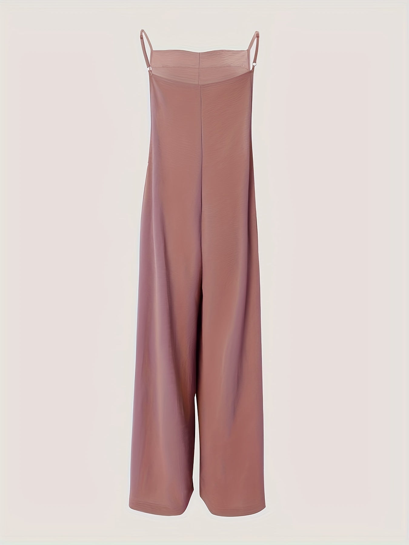 Flattering Wide Leg Spaghetti Strap Jumpsuit - Sleeveless & Solid, Casual Comfort for All-Day Wear - Womens Fashion Overalls, Versatile Wardrobe Staple