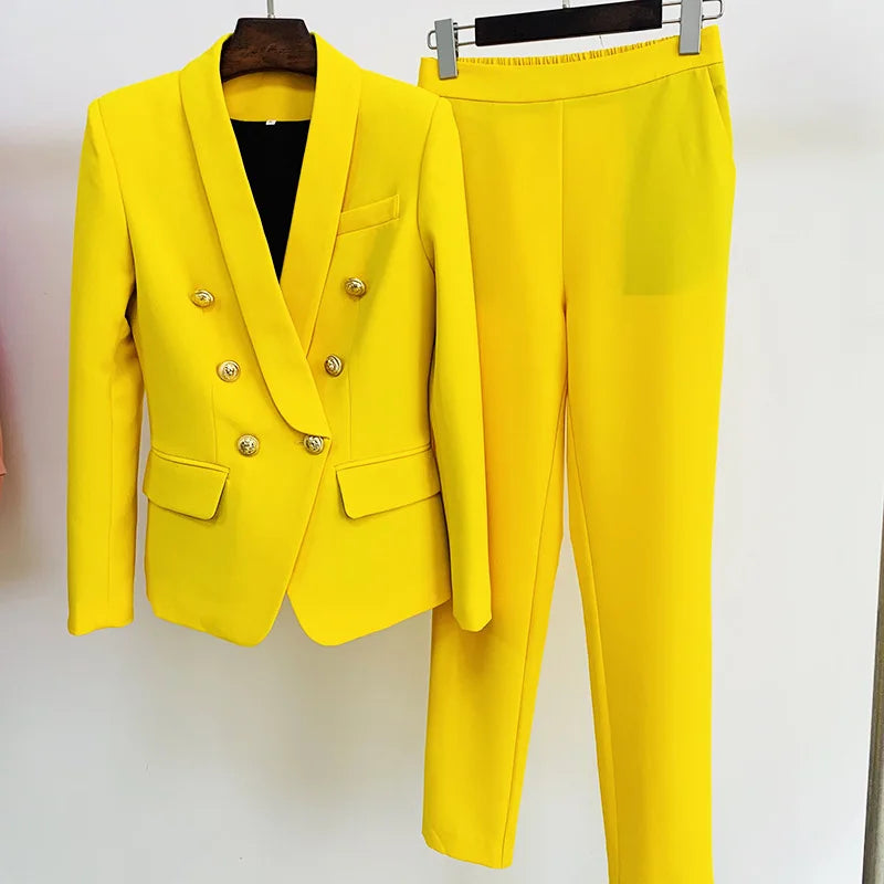 Wholesale Fashion  Women Soild Colors Tuxedo blazer Jacket and Pants Suits