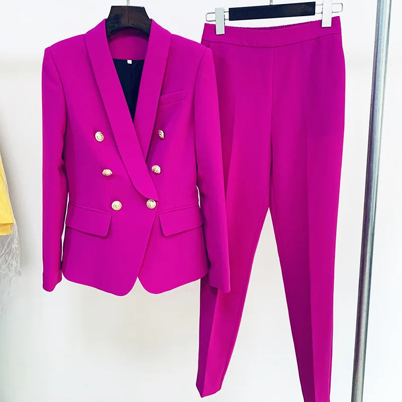 Wholesale Fashion  Women Soild Colors Tuxedo blazer Jacket and Pants Suits