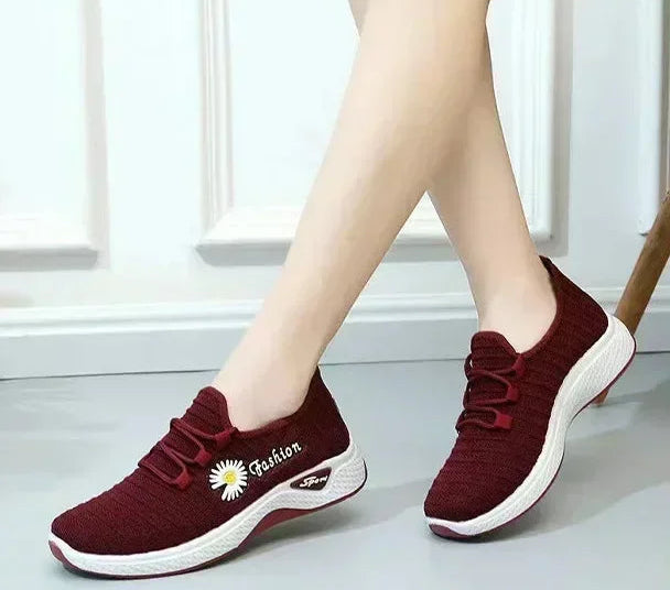 Adult sneakers, women's light running shoes, net shoes, comfortable soft soled sneakers, women's breathable casual single shoes