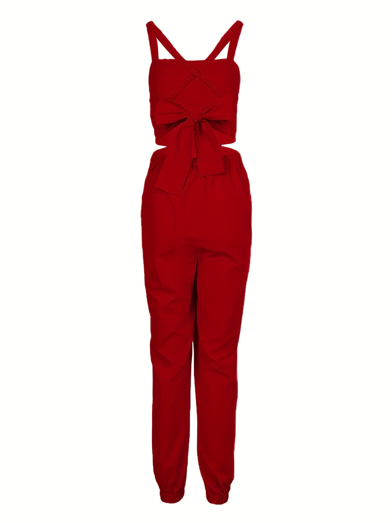 Chic Backless Sleeveless Jumpsuit with Slant Pockets - Perfect for Spring & Summer - Fashionable Womens Casual Wear