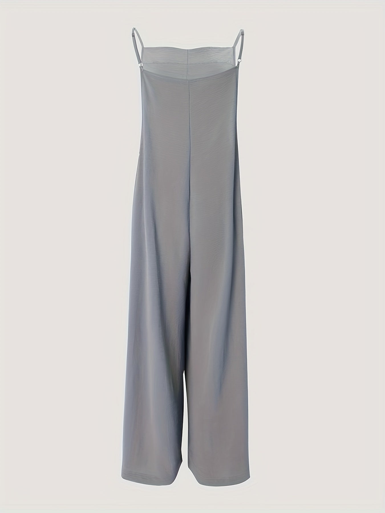 Flattering Wide Leg Spaghetti Strap Jumpsuit - Sleeveless & Solid, Casual Comfort for All-Day Wear - Womens Fashion Overalls, Versatile Wardrobe Staple
