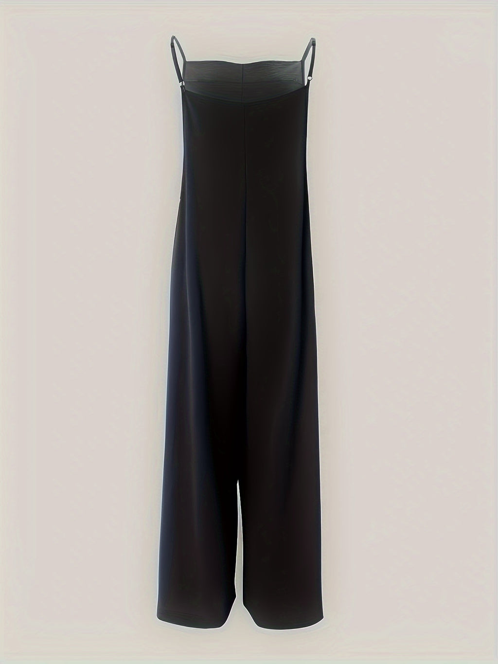 Flattering Wide Leg Spaghetti Strap Jumpsuit - Sleeveless & Solid, Casual Comfort for All-Day Wear - Womens Fashion Overalls, Versatile Wardrobe Staple